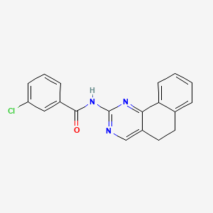 molecular formula C19H14ClN3O B2465407 3-氯-N-(5,6-二氢苯并[h]喹唑啉-2-基)苯甲酰胺 CAS No. 306979-37-3