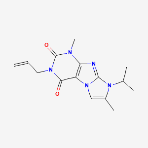 molecular formula C15H19N5O2 B2465411 4,7-Dimethyl-6-propan-2-yl-2-prop-2-enylpurino[7,8-a]imidazole-1,3-dione CAS No. 878730-71-3