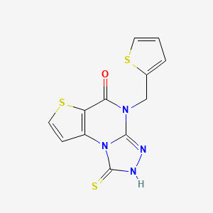 4-(thiophen-2-ylmethyl)-1-thioxo-1,2-dihydrothieno[2,3-e][1,2,4]triazolo[4,3-a]pyrimidin-5(4H)-one