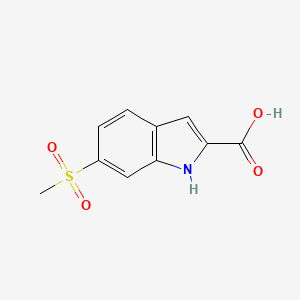 molecular formula C10H9NO4S B2465416 6-(甲基磺酰基)-1H-吲哚-2-羧酸 CAS No. 383132-63-6