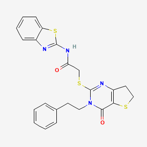 N-(benzo[d]thiazol-2-yl)-2-((4-oxo-3-phenethyl-3,4,6,7-tetrahydrothieno[3,2-d]pyrimidin-2-yl)thio)acetamide