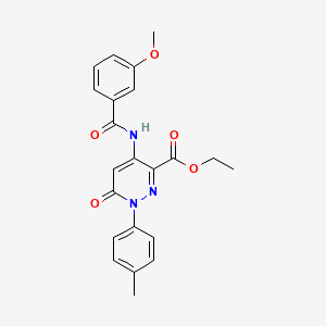 molecular formula C22H21N3O5 B2465418 Ethyl 4-(3-methoxybenzamido)-6-oxo-1-(p-tolyl)-1,6-dihydropyridazine-3-carboxylate CAS No. 941974-49-8