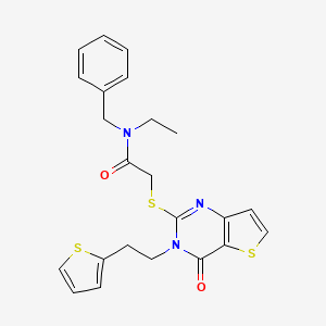 N-benzyl-N-ethyl-2-({4-oxo-3-[2-(thiophen-2-yl)ethyl]-3,4-dihydrothieno[3,2-d]pyrimidin-2-yl}sulfanyl)acetamide