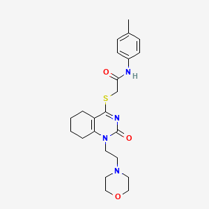 2-((1-(2-morpholinoethyl)-2-oxo-1,2,5,6,7,8-hexahydroquinazolin-4-yl)thio)-N-(p-tolyl)acetamide