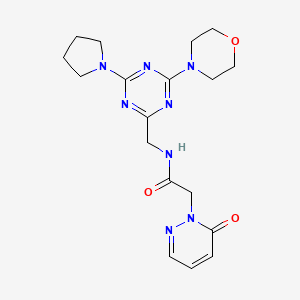molecular formula C18H24N8O3 B2465442 N-((4-morpholino-6-(pyrrolidin-1-yl)-1,3,5-triazin-2-yl)methyl)-2-(6-oxopyridazin-1(6H)-yl)acetamide CAS No. 2034410-41-6