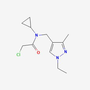 2-Chloro-N-cyclopropyl-N-[(1-ethyl-3-methylpyrazol-4-yl)methyl]acetamide