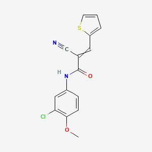 molecular formula C15H11ClN2O2S B2465454 N-(3-chloro-4-methoxyphenyl)-2-cyano-3-(thiophen-2-yl)prop-2-enamide CAS No. 940765-12-8