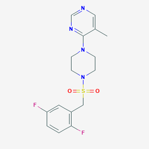 molecular formula C16H18F2N4O2S B2465455 4-(4-((2,5-Difluorobenzyl)sulfonyl)piperazin-1-yl)-5-methylpyrimidine CAS No. 1428373-90-3