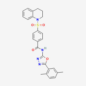 4-((3,4-dihydroquinolin-1(2H)-yl)sulfonyl)-N-(5-(2,5-dimethylphenyl)-1,3,4-oxadiazol-2-yl)benzamide