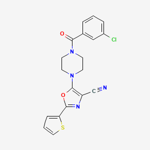 5-(4-(3-Chlorobenzoyl)piperazin-1-yl)-2-(thiophen-2-yl)oxazole-4-carbonitrile