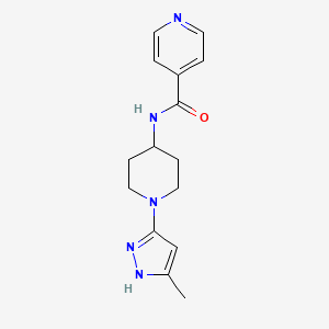molecular formula C15H19N5O B2465498 N-(1-(5-methyl-1H-pyrazol-3-yl)piperidin-4-yl)isonicotinamide CAS No. 2034208-59-6