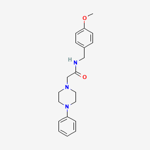 molecular formula C20H25N3O2 B2465504 N-[(4-甲氧基苯基)甲基]-2-(4-苯基哌嗪-1-基)乙酰胺 CAS No. 882749-06-6