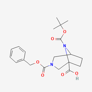 molecular formula C20H26N2O6 B2465514 3-((Benzyloxy)carbonyl)-8-(tert-butoxycarbonyl)-3,8-diazabicyclo[3.2.1]octane-1-carboxylic acid CAS No. 1251010-72-6