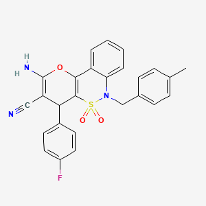 2-Amino-4-(4-fluorophenyl)-6-(4-methylbenzyl)-4,6-dihydropyrano[3,2-c][2,1]benzothiazine-3-carbonitrile 5,5-dioxide