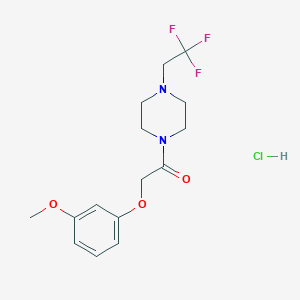 molecular formula C15H20ClF3N2O3 B2465520 2-(3-Methoxyphenoxy)-1-(4-(2,2,2-trifluoroethyl)piperazin-1-yl)ethanone hydrochloride CAS No. 1396708-60-3