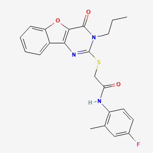 N-(4-fluoro-2-methylphenyl)-2-((4-oxo-3-propyl-3,4-dihydrobenzofuro[3,2-d]pyrimidin-2-yl)thio)acetamide