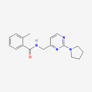 2-methyl-N-((2-(pyrrolidin-1-yl)pyrimidin-4-yl)methyl)benzamide