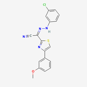 (Z)-N'-(3-chlorophenyl)-4-(3-methoxyphenyl)thiazole-2-carbohydrazonoyl cyanide
