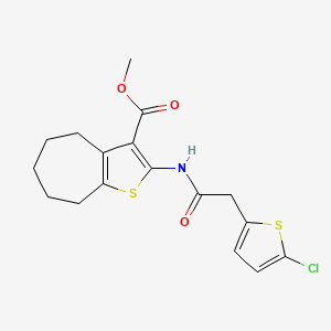 methyl 2-(2-(5-chlorothiophen-2-yl)acetamido)-5,6,7,8-tetrahydro-4H-cyclohepta[b]thiophene-3-carboxylate