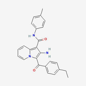 molecular formula C25H23N3O2 B2465546 2-amino-3-(4-ethylbenzoyl)-N-(p-tolyl)indolizine-1-carboxamide CAS No. 903342-33-6