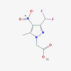 molecular formula C7H7F2N3O4 B2465547 [3-(difluoromethyl)-5-methyl-4-nitro-1H-pyrazol-1-yl]acetic acid CAS No. 925607-46-1