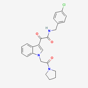 N-(4-chlorobenzyl)-2-oxo-2-(1-(2-oxo-2-(pyrrolidin-1-yl)ethyl)-1H-indol-3-yl)acetamide