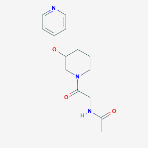 molecular formula C14H19N3O3 B2465560 N-(2-氧代-2-(3-(吡啶-4-氧基)哌啶-1-基)乙基)乙酰胺 CAS No. 2034618-91-0