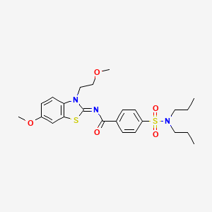 4-(dipropylsulfamoyl)-N-[6-methoxy-3-(2-methoxyethyl)-1,3-benzothiazol-2-ylidene]benzamide