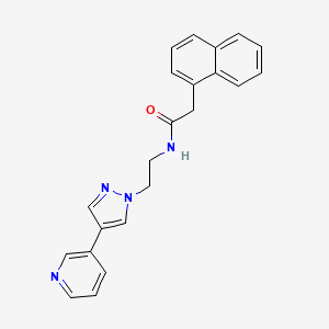molecular formula C22H20N4O B2465562 2-(naphthalen-1-yl)-N-{2-[4-(pyridin-3-yl)-1H-pyrazol-1-yl]ethyl}acetamide CAS No. 2097866-57-2
