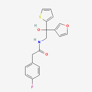 2-(4-fluorophenyl)-N-(2-(furan-3-yl)-2-hydroxy-2-(thiophen-2-yl)ethyl)acetamide