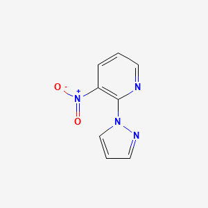 molecular formula C8H6N4O2 B2465565 3-nitro-2-(1H-pyrazol-1-yl)pyridine CAS No. 76211-91-1