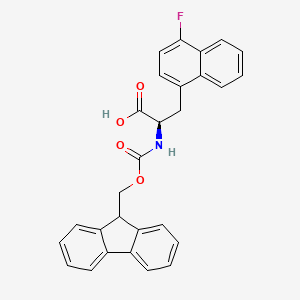 molecular formula C28H22FNO4 B2465566 (2R)-2-(9H-Fluoren-9-ylmethoxycarbonylamino)-3-(4-fluoronaphthalen-1-yl)propanoic acid CAS No. 2349678-27-7