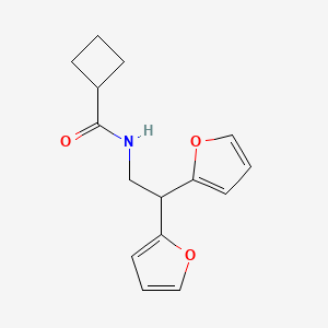 N-[2,2-bis(furan-2-yl)ethyl]cyclobutanecarboxamide