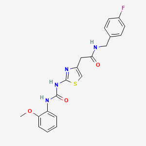 molecular formula C20H19FN4O3S B2465578 N-(4-氟苄基)-2-(2-(3-(2-甲氧基苯基)脲基)噻唑-4-基)乙酰胺 CAS No. 897621-86-2