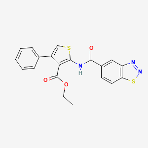 molecular formula C20H15N3O3S2 B2465579 Ethyl 2-(benzo[d][1,2,3]thiadiazole-5-carboxamido)-4-phenylthiophene-3-carboxylate CAS No. 941947-98-4