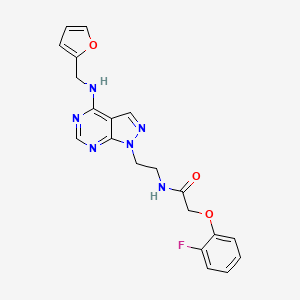 molecular formula C20H19FN6O3 B2465583 2-(2-fluorophenoxy)-N-(2-(4-((furan-2-ylmethyl)amino)-1H-pyrazolo[3,4-d]pyrimidin-1-yl)ethyl)acetamide CAS No. 1208875-08-4