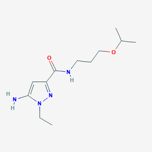 molecular formula C12H22N4O2 B2465587 5-amino-1-ethyl-N-(3-isopropoxypropyl)-1H-pyrazole-3-carboxamide CAS No. 1856045-38-9