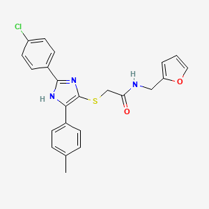 2-{[2-(4-chlorophenyl)-5-(4-methylphenyl)-1H-imidazol-4-yl]thio}-N-(2-furylmethyl)acetamide