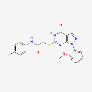 2-((1-(2-methoxyphenyl)-4-oxo-4,5-dihydro-1H-pyrazolo[3,4-d]pyrimidin-6-yl)thio)-N-(p-tolyl)acetamide