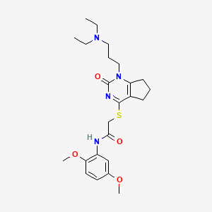 2-((1-(3-(diethylamino)propyl)-2-oxo-2,5,6,7-tetrahydro-1H-cyclopenta[d]pyrimidin-4-yl)thio)-N-(2,5-dimethoxyphenyl)acetamide