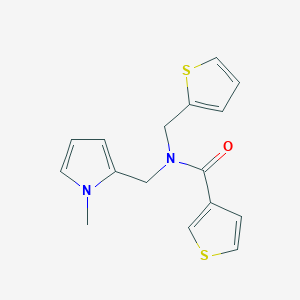 N-((1-methyl-1H-pyrrol-2-yl)methyl)-N-(thiophen-2-ylmethyl)thiophene-3-carboxamide