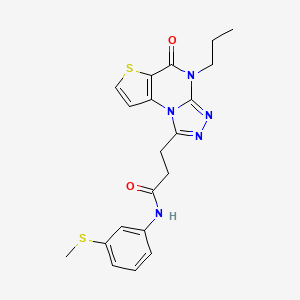 molecular formula C20H21N5O2S2 B2465621 N-(3-(甲硫基)苯基)-3-(5-氧代-4-丙基-4,5-二氢噻吩并[2,3-e][1,2,4]三唑并[4,3-a]嘧啶-1-基)丙酰胺 CAS No. 1223824-91-6