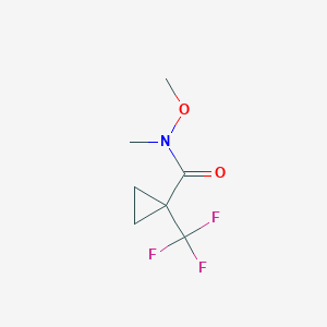 molecular formula C7H10F3NO2 B2465622 N-Methoxy-N-methyl-1-(trifluoromethyl)cyclopropanecarboxamide CAS No. 1011460-56-2