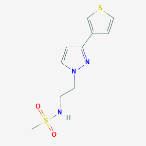 N-(2-(3-(thiophen-3-yl)-1H-pyrazol-1-yl)ethyl)methanesulfonamide