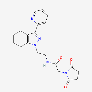 B2465631 2-(2,5-dioxopyrrolidin-1-yl)-N-(2-(3-(pyridin-2-yl)-4,5,6,7-tetrahydro-1H-indazol-1-yl)ethyl)acetamide CAS No. 1797670-95-1
