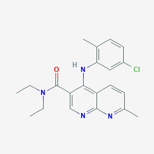 molecular formula C21H23ClN4O B2465632 4-((5-chloro-2-methylphenyl)amino)-N,N-diethyl-7-methyl-1,8-naphthyridine-3-carboxamide CAS No. 1251600-63-1