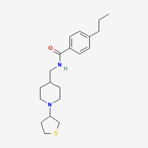 4-propyl-N-((1-(tetrahydrothiophen-3-yl)piperidin-4-yl)methyl)benzamide