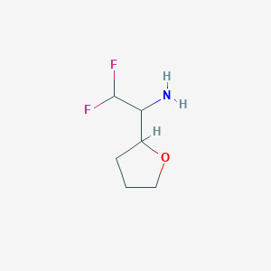 molecular formula C6H11F2NO B2465642 2,2-Difluoro-1-(tetrahydrofuran-2-yl)ethanamine CAS No. 1552522-02-7