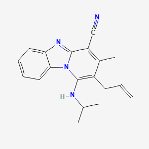 molecular formula C19H20N4 B2465643 2-Allyl-1-(isopropylamino)-3-methylpyrido[1,2-a]benzimidazole-4-carbonitrile CAS No. 845807-15-0
