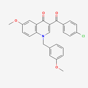 molecular formula C25H20ClNO4 B2465645 3-(4-Chlorobenzoyl)-6-methoxy-1-[(3-methoxyphenyl)methyl]-1,4-dihydroquinolin-4-one CAS No. 904451-52-1